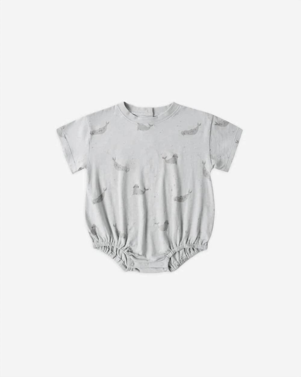 NEW RYLEE + CRU kid's relaxed bubble romper in seals / blue